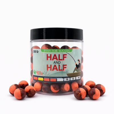 Boilies Fishmeal Squid & Pruna Half & Half - Portocaliu